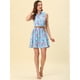 thumbnail image 3 of Día de San Patricio Vestido Sin Mangas Con Cinturón Estampado Por Encima De La Rodilla Con Media Tapeta Para Mujer Azul celeste M, 3 of 6