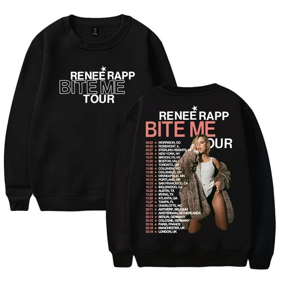 Reneé Rapp Bite Me Tour 2025 Crewneck Long Sleeve Streetwear Men Women Pullover Sweatshirts