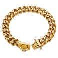 thumbnail image 1 of Decodeary Stainless Steel Metal Dog Chain Collar Suitable For All Breeds Fine Workmanship Easy To Wear Stylish Gold, 1 of 6