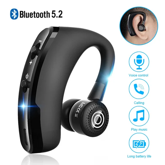 Trucker Bluetooth 5.2 Wireless Headset With Noise Cancelling Mic For Phones Pc