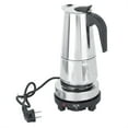 thumbnail image 1 of Cuisinière électrique cafetière 450 ml en acier inoxydable cuisinière électrique cafetière cafetière ensemble de chauffage prise EU 220-240 V, 1 of 12