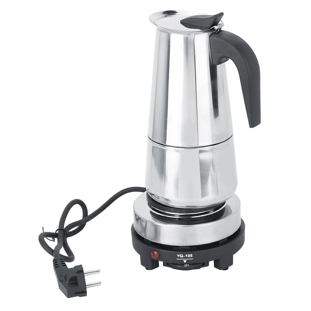 Cuisinière électrique cafetière 450 ml en acier inoxydable cuisinière électrique cafetière cafetière ensemble de chauffage prise EU 220-240 V