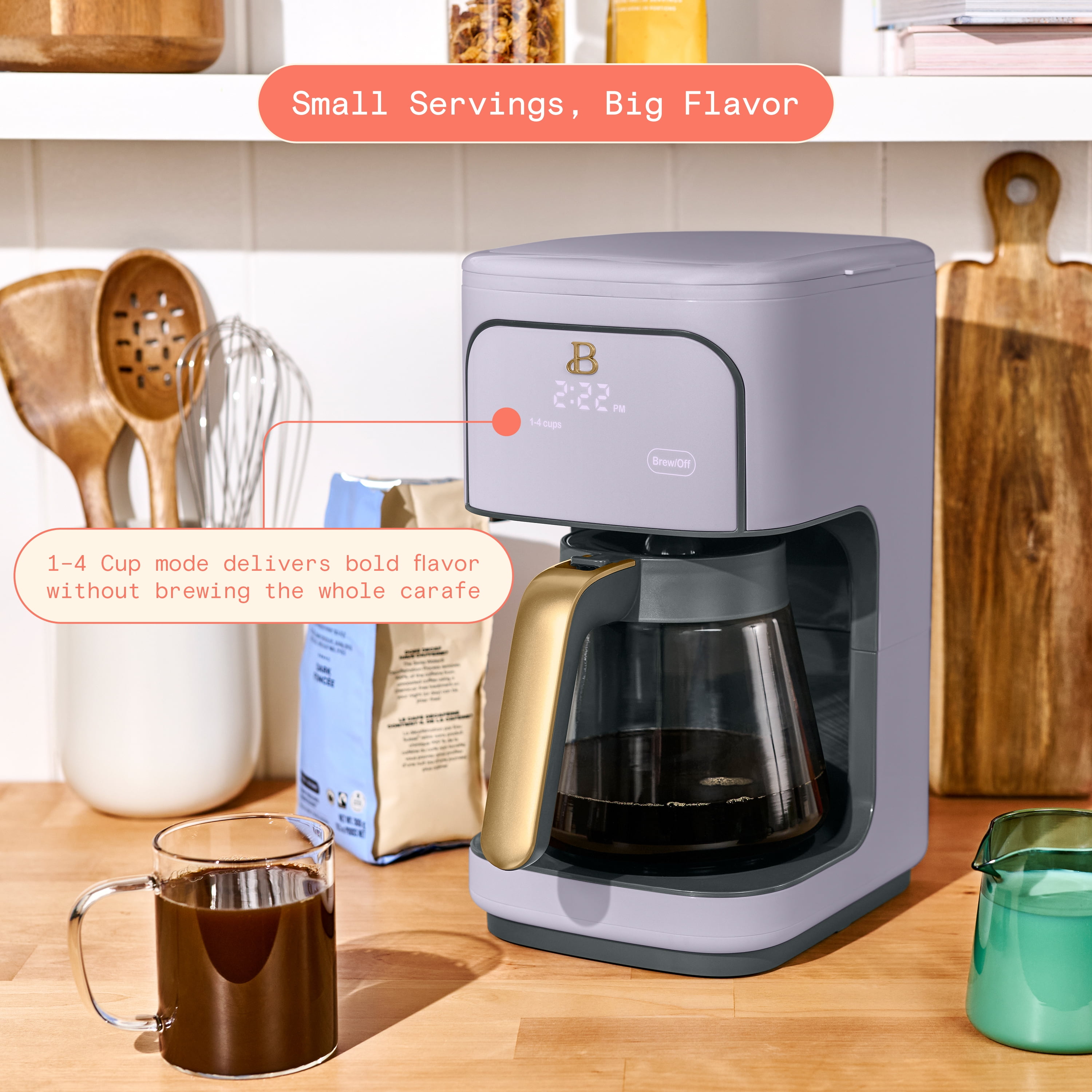 Beautiful 12 Cup Programmable Coffee Maker, Lavender by Drew Barrymore