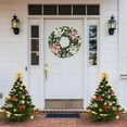 thumbnail image 3 of Christmas Wreath for Front Door, 16 Inch Artificial Winter Wreaths Decor with Silver Pink Flower,Pinecone,Berry,Battery Operated Light,Christmas Wreath Decor for Home Indoor Outdoor Wall Window Porch, 3 of 13