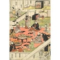 thumbnail image 2 of Utagawa Kunisada (Toyokuni III) 18x24 Gold Ornate Framed and Double Matted Museum Art Print Titled - Backstage Celebrations of a Full-House Hit at the Nakamura Theater (1810s), 2 of 4