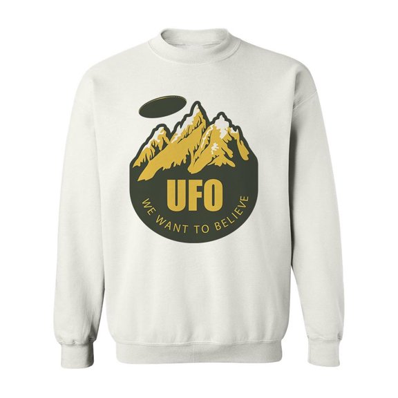 Ufo Nature And Mountains Graphic Sweatshirt Men -Image by Shutterstock, Male Large