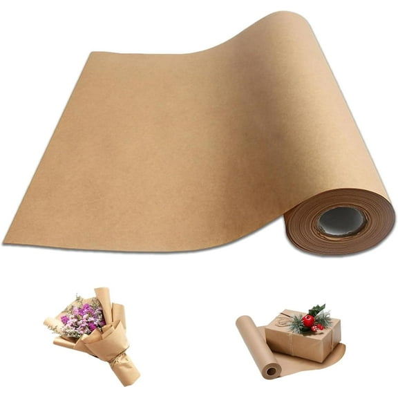 Brown Wrapping Paper Roll 30"x 2400" Craft Packing Paper for Gift Wrapping Bulletin Board Paper Roll Bouquet Flower Table Covering Poster Packing Shipping Moving Supplies