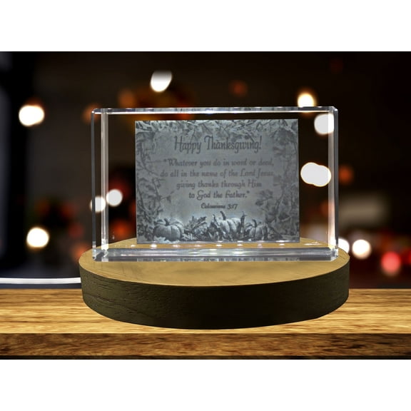 Thanksgiving 5 3D Engraved Crystal 3D Engraved Crystal Keepsake/Gift/Decor/Collectible/Souvenir