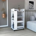 thumbnail image 3 of Depot EShop Lansing Engineered Wood Bar Cart with 2-Side Shelves in White, 3 of 7