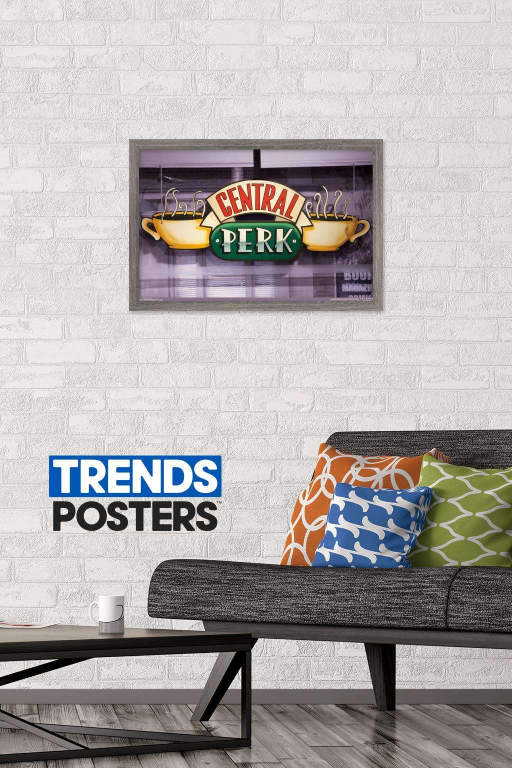 Friends - Central Perk Wall Poster, 14.725" x 22.375", Framed