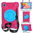 thumbnail image 2 of Dteck with Shoulder Strap Case for Samsung Galaxy Tab A7 Lite 8.7-inch SM-T220 T225 (2021),360 Degree Rotation Shockproof Armor Rubber 3-Layers Protection Case Hybrid Kickstand Cover,Rose+Blue, 2 of 9