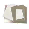thumbnail image 1 of The Display Guys 16x20 Pack of 25 Textured Gray Picture Photo Matting Mat Boards + Backing Boards + Clear Plastic Bags Complete Set, 1 of 4