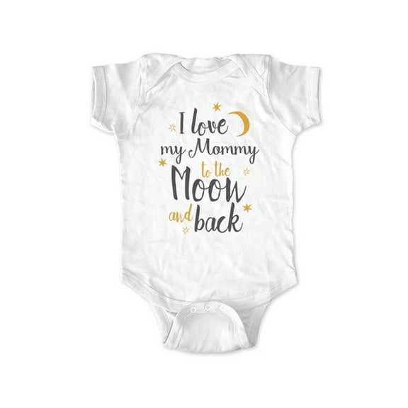 I love my Mommy to the moon and back - new baby surprise - wallsparks cute & funny Brand - baby one piece bodysuit - Great baby shower gift!