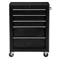 thumbnail image 1 of 5-Drawer Rolling Tool Cabinet on Wheels, Lockable Tool Chest, Tool Organizer for Garage, Factory and Workshop, Black, 1 of 7