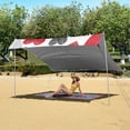 thumbnail image 6 of Portable Beach Tent Sun Shelter With Ground Pegs Water And Wind Resistant Sun Shade Canopy Angle Adjustable Hand-drawn Hearts, 6 of 7