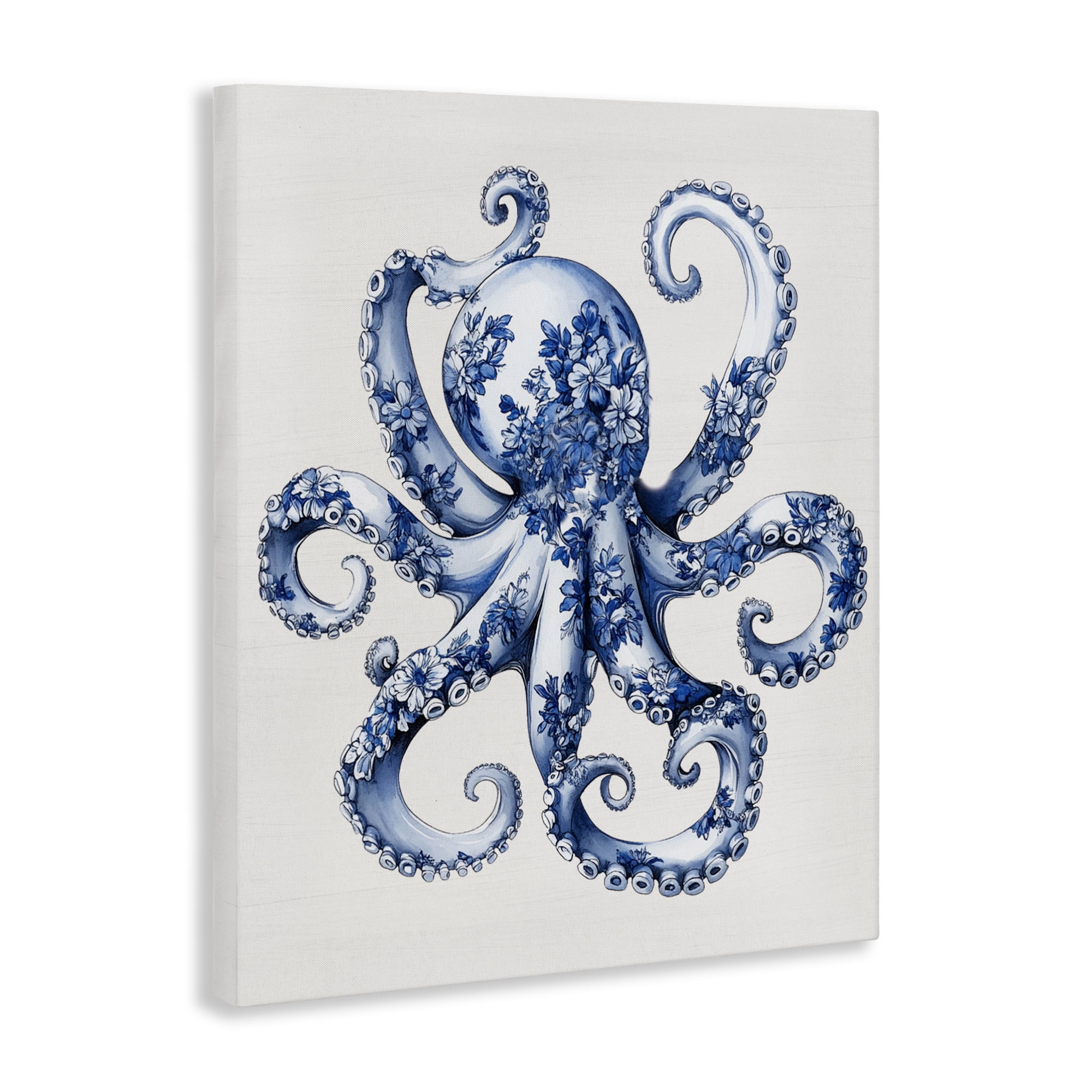 Funky Toile Octopus Canvas Wall Art, design by Lettered and Lined