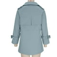 thumbnail image 5 of Bovxnpu Classic Trench Coats for Women Fall Winter Coat Casual Jacket Outerwear Women's Solid Color Long Sleeve Collared Button Waist Cinched Trench Coat Outerwear, 5 of 8