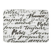 LADDKE French Words Modern Brush Paris France Toujours Amour Merci Bonjour Always Love Thank You and Hello Doormat Floor Rug Bath Mat 23.6x15.7 inch