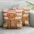 thumbnail image 3 of JEUXUS  Let it Snow Christmas Snowflake Throw Pillow Cover  White Pink Striped Scarf Hat Gingerbread Man Winter Farmhouse Decor Pillow Cases for Couch Sofa Kids Room,, 3 of 5