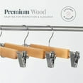 thumbnail image 4 of 10 Pack Wood Hangers with Metal Clips - Wood Hangers for Suits, Skirts, or Pants Hangers, 4 of 6