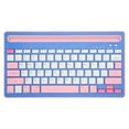 thumbnail image 2 of Teclado inalámbrico Bluetooth ergonómico recargable teclas silenciosas teclado de tableta para teléfonos púrpura rosa, 2 of 5