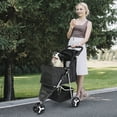 thumbnail image 4 of HomGarden 3 Wheel Foldable Pet Stroller for Small Dog Max. 33LBS W/Storage Basket, 4 of 13