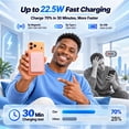 thumbnail image 6 of morfec Magnetic Portable Charger, Ultra Slim 12000mAh Magsafe Power Bank, PD 20W Fast Charging Wireless Battery Pack Compatible with iPhone 17/16/15/14/13 Series, Pink, 6 of 7