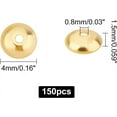 thumbnail image 2 of 1box 150pcs Golden Apetalous Flower Bead Caps 4mm Stainless Steel Spacer Caps Bead Cap Spacers Metal End Charm Caps for Bracelet Necklace Jewelry Making 0.8mm Hole, 2 of 9