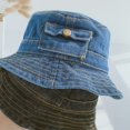 thumbnail image 5 of CoCopeaunts Baby Bucket Hat Solid Cowboy Pocket Child Fisherman Hat Summer Sunscreen Boys Girl Outdoor Shade Cute Bucket Cap, 5 of 8