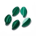 thumbnail image 4 of 5pcs Gemstone Pendants Natural Malachite Grade A Leaf Green 28x15x6mm Hole: 0.8mm DIY, 4 of 4
