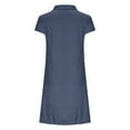 thumbnail image 5 of BLVB Womens Dress Summer Casual Short Sleeve Button Lapel Shirt Dress Knee Length Dress with Chest Pockets, 5 of 6