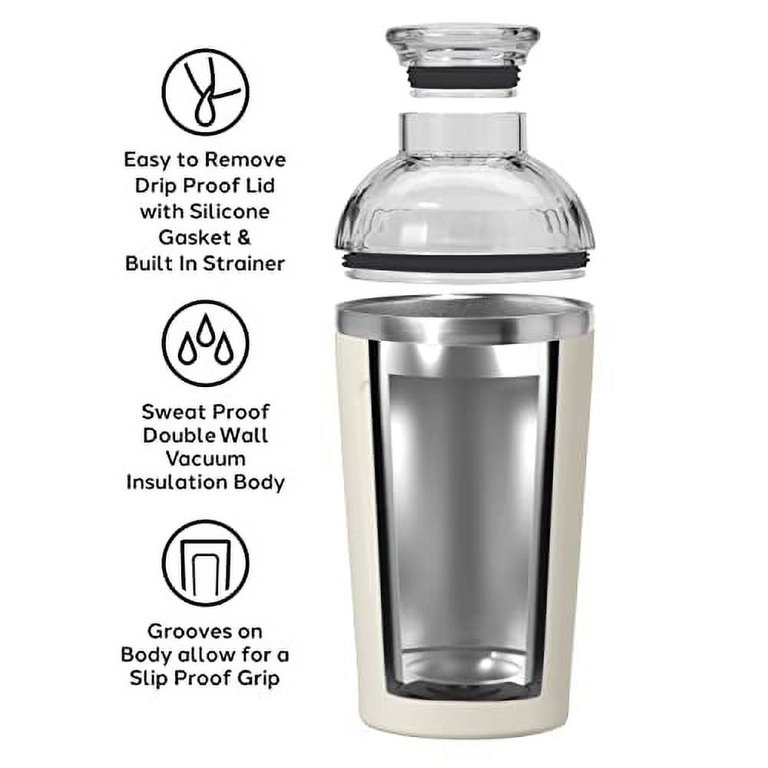 Groove Insulated Cocktail Shaker-17Oz Double Wall Vacuum Insulated