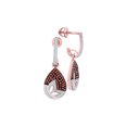thumbnail image 1 of 10kt Rose Gold Womens Round Red Color Enhanced Diamond Teardrop Dangle Earrings 3/8 Cttw, 1 of 1