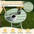 thumbnail image 5 of UBesGoo 20" Metal Outdoor Coffee Table - Round 3-Leg Patio Side Table for Garden, Deck & Indoor, Light green, 5 of 21