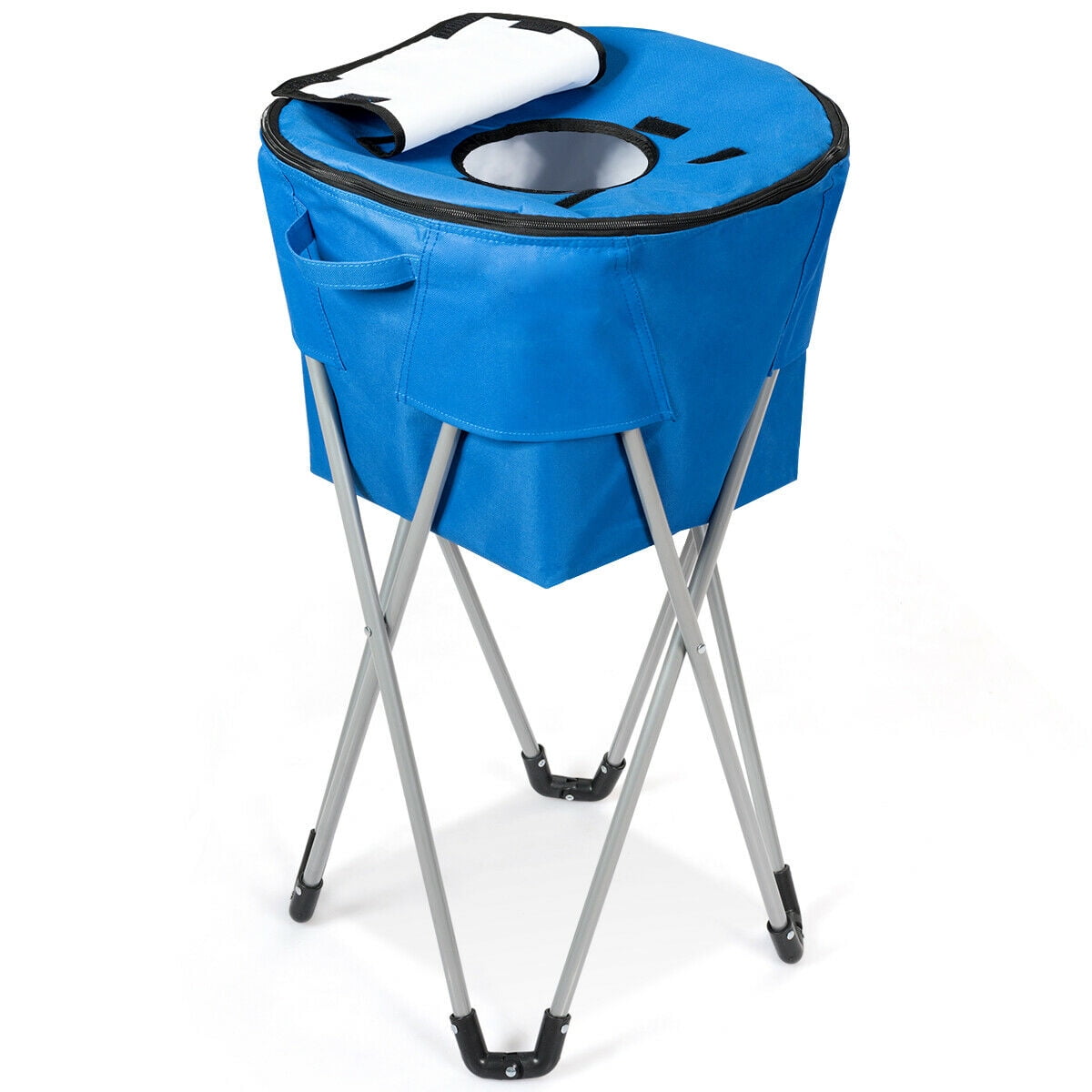 Gymax Portable Insulated Tub Cooler w/ Folding Stand & Carry Bag Party  Picnic Blue 