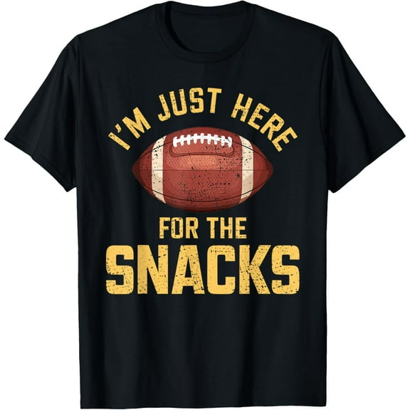 100% Cotton for Both Men and WomenFunny I'm Just Here For The Snacks Football T-Shirt