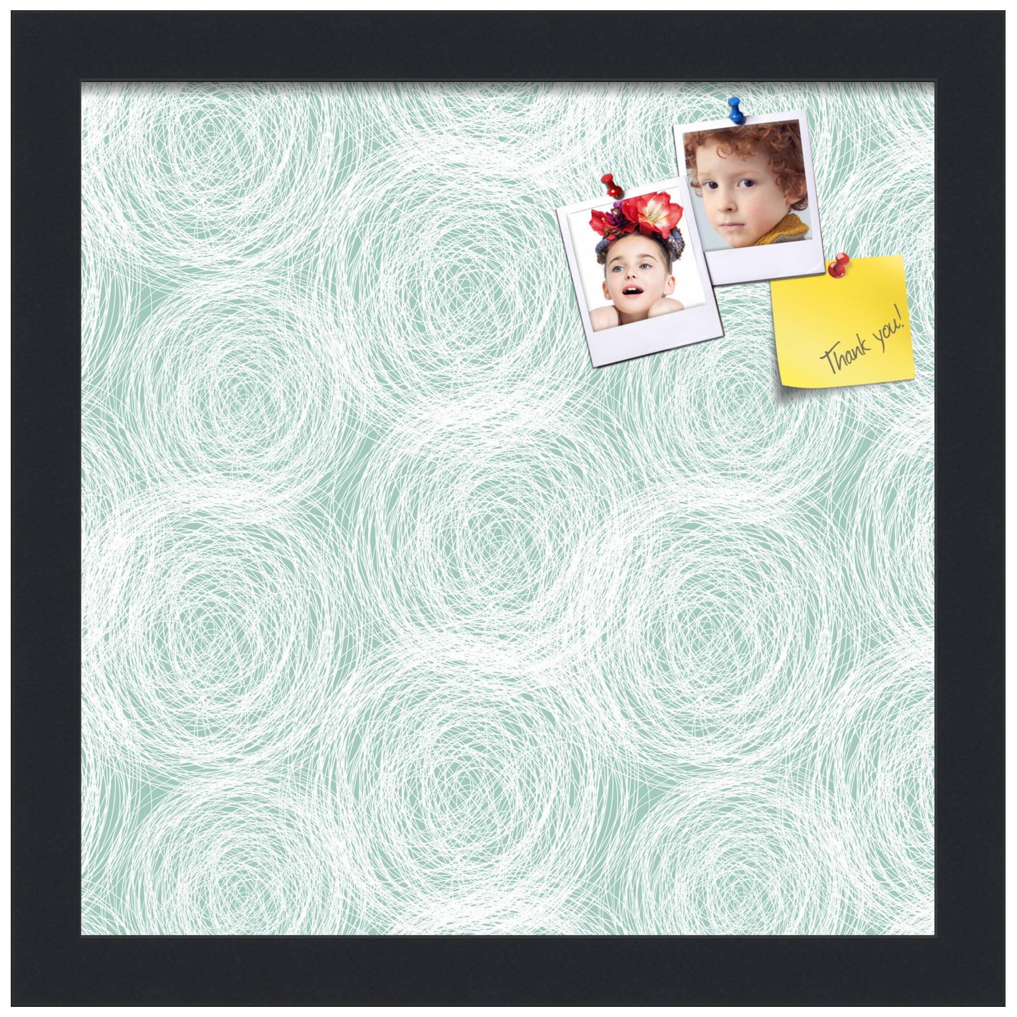 PinPix ArtToFrames 10x10 Custom Cork Bulletin Board    Poster Board Has a Fabric Style Canvas Finish, Framed in Satin Black (PinPix-1926)
