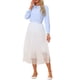 thumbnail image 4 of BLUSA DE TRABAJO PARA MUJER INSPIRADA CHIC DE MANGA LARGA CON CUELLO PETER PAN TAMAÑO S AZUL CLARO, 4 of 6