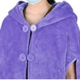 thumbnail image 4 of Catalonia Women's Poncho Cape, Sherpa Fleece Cloak Coat, Snuggly Hooded Wearable Blanket, Gift Idea for Adults and Teen Girls, Purple, 4 of 7