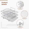 thumbnail image 3 of Air Fryer Rack, 3 Tier Grid Air Fryer Dehydrate Rack, Multifunctional Stackable Stainless Steel Grill Pan for Ninja Foodi AG300 AG400 DZ201 DZ40 Air Fryers, Ovens, Press Cookers, 3 of 6