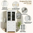 thumbnail image 4 of 70.1" Modern High Freestanding Bathroom Cabinet with Glass Doors, 3 Drawers for Clutter-Free Storage Solutions, 4 of 17