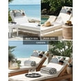 thumbnail image 5 of Boho Outdoor Head Resting Pillows with Insert Leaf Geometric 1 Pack Waterproof Lumbar Pillows with Adjustable Elastic Strap for Patio Recliner Chaise Beach Chair, 11"x16", 5 of 7