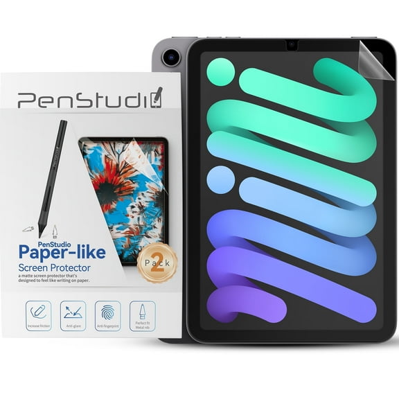Penstudio Paper-Feel Screen Protector for iPad mini 6 / A17 Pro, Anti-Glare Matte PET Film for Drawing & Note-Taking, Paper-like Texture, Anti-Fingerprint, Fast Response