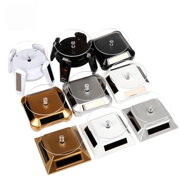 Mesa de exhibición giratoria solar para joyas, accesorios de exhibición de jade, plataforma giratoria para exhibición de relojes, estante para joyas