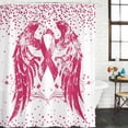 thumbnail image 2 of Pink Ribbon Shower Curtain, Waterproof Shower Curtains for Bathroom, Wings Romantic Love Heart Flowers Vintage Washable Fabric Bathtub Curtain Set Bath Decor with 12 Hooks 72"x78", 2 of 8