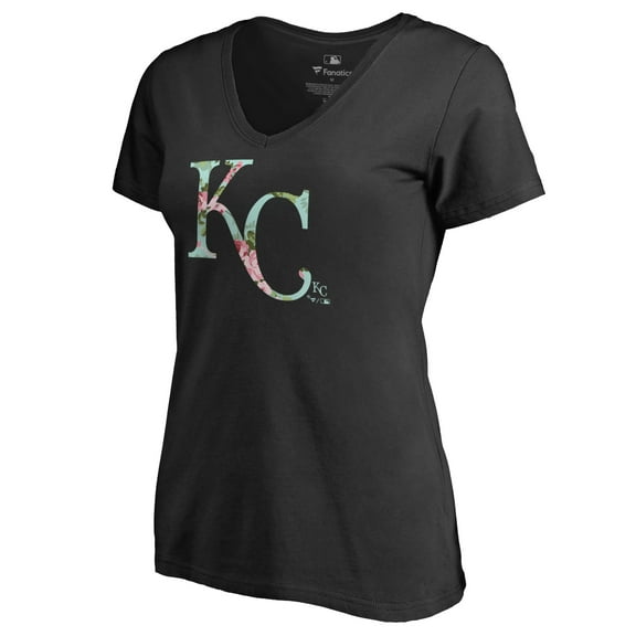 Women's Black Kansas City Royals Lovely V-Neck T-Shirt