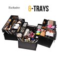 thumbnail image 1 of SalonMore Makeup Train Case Professional Adjustable 6 Trays Cosmetic Cases Storage Box, 1 of 7