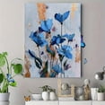 thumbnail image 4 of Blue Poppy Textured Impasto Oil Painting Canvas Print, Floral Wall Art for Living Room Bedroom Dining Room Hallway Office Bathroom, 4 of 8