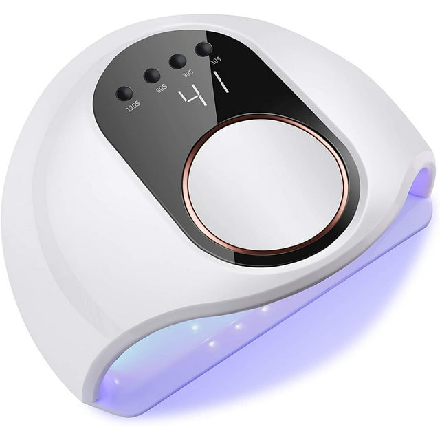 Lámpara UV LED para uñas de gel, secador automático profesional de 130 W, secado rápido, lámpara de 42 LED, pantalla LCD grande, 4 temporizadores (10 s/30 s/60 s/120 s) para uñas semipermanentes, gel