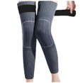 thumbnail image 2 of Long Strap Knee Pads For Protecting Knees. Knee Guards With Insulation For Cold Weather. Winter And Autumn Style With Thick Padding For Grip And Warmth. Freezing An Knee Sleeve Grey 均码, 2 of 3